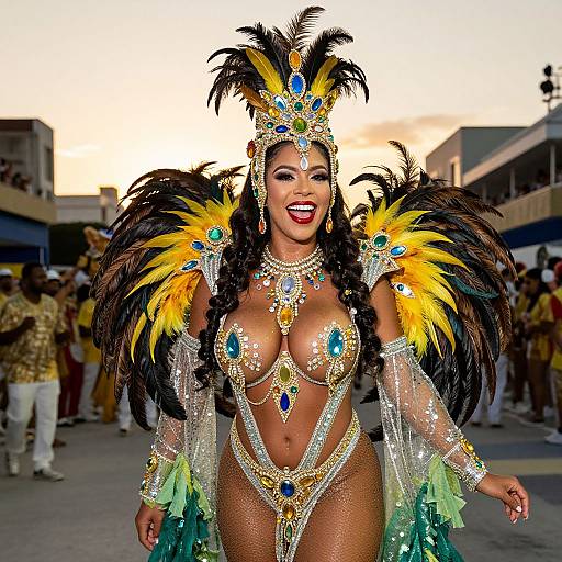 Carnival Goddess in Vibrant Costume