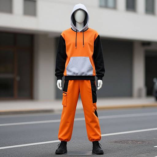 Mannequin in Orange and Black Outfit