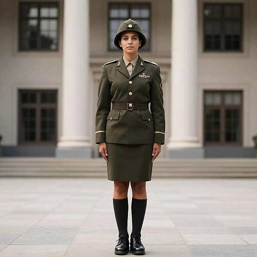 Woman in Military Dress Uniform