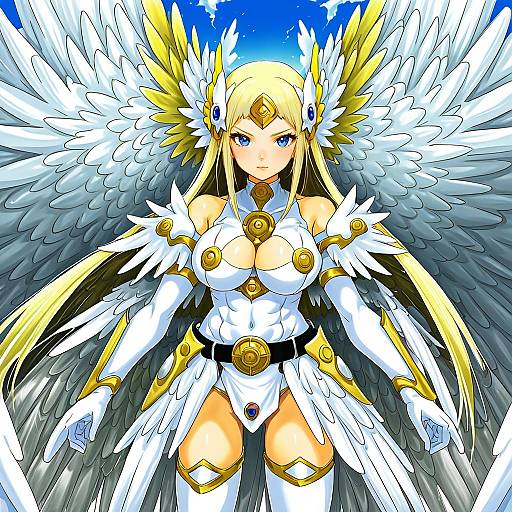 Illustration of Angewomon, digimon in the style of Nima (niru54)