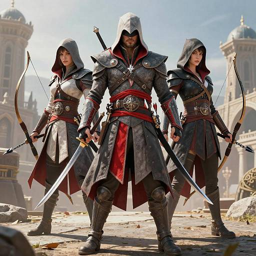 Trio of Hooded Assassins Cosplay