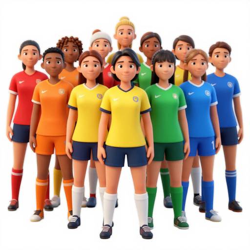 Colorful Women's Soccer Team Portrait