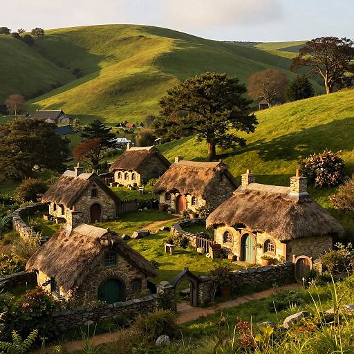Lonely Hobbit Village in Rolling Hills