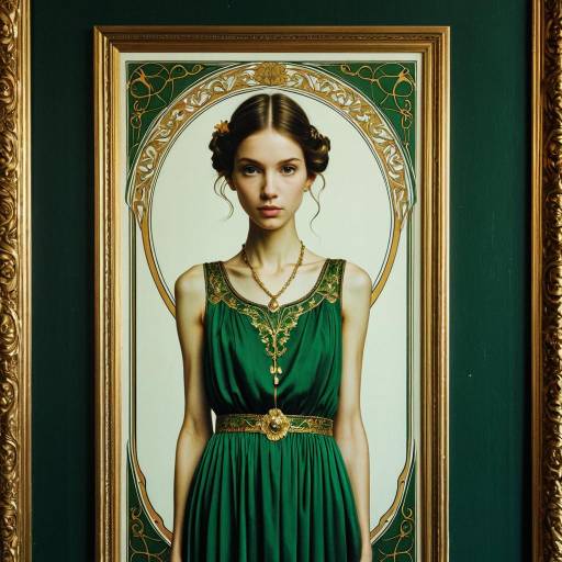 Elegant Art Nouveau Poster of a Slim Girl