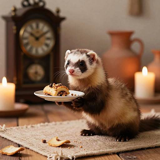Candlelit Antique Pottery Workshop Scene