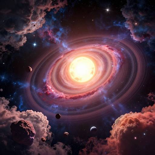 Colorful 2D Cosmic Space Illustration