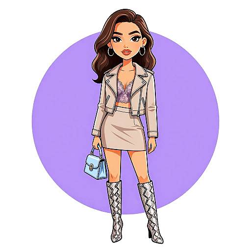 Chic Woman in Pastel Taupe Outfit