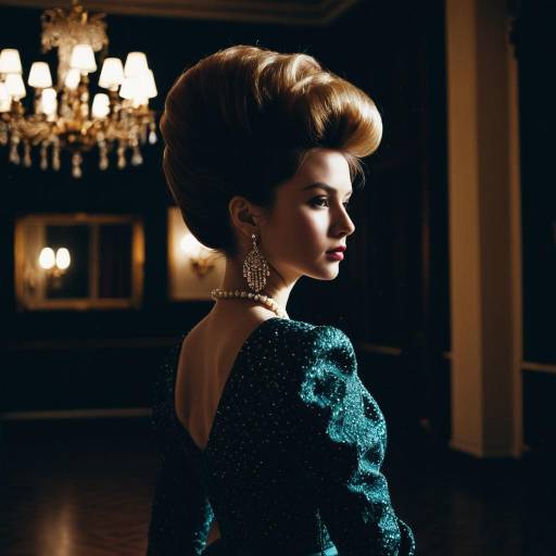 Elegant Woman with Bouffant Hairstyle in Ballroom Elegant Woman with Bouffant Hairstyle in Ballroom