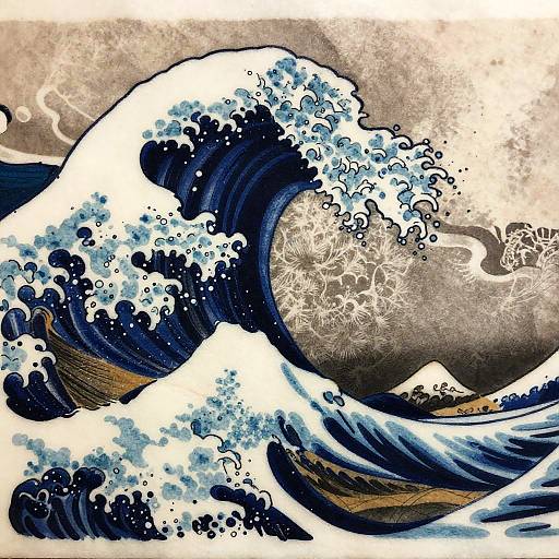 Stylized Japanese Great Wave Tattoo