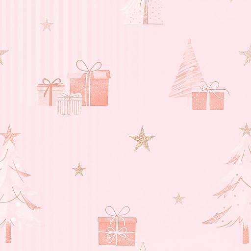Preppy Pink Christmas Wallpaper Design