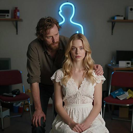 Intimate Scene in a Cluttered Room