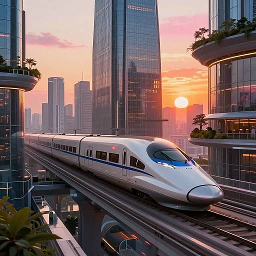 Futuristic High-Speed Train Concept Art