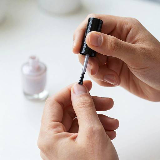 Close-Up Applying Clear Nail Polish