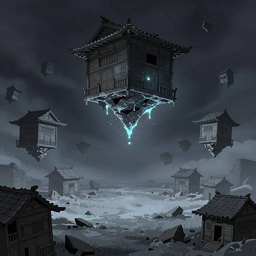 Chaotic Cube Realm with Floating Debris