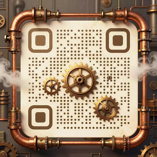 Steampunk Mechanical Gear QR Code