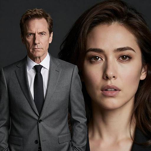 Serious Businessman and Intense Woman Portrait