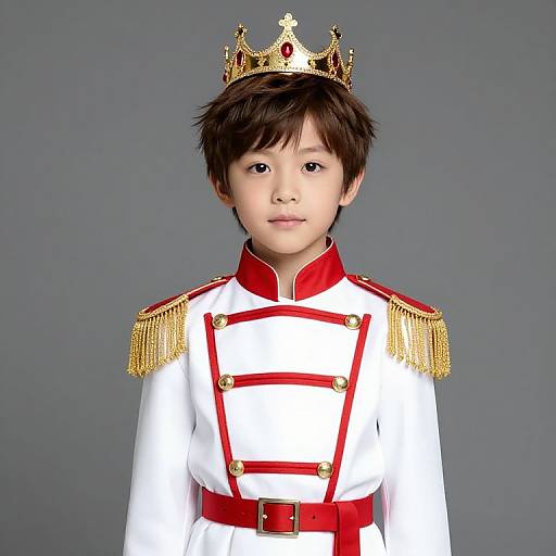 Boy Wearing Crown and Royal Outfit
