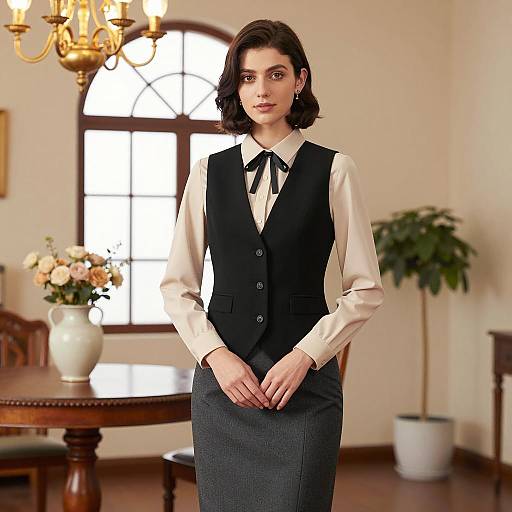 Professional Woman in Victorian Style Outfit