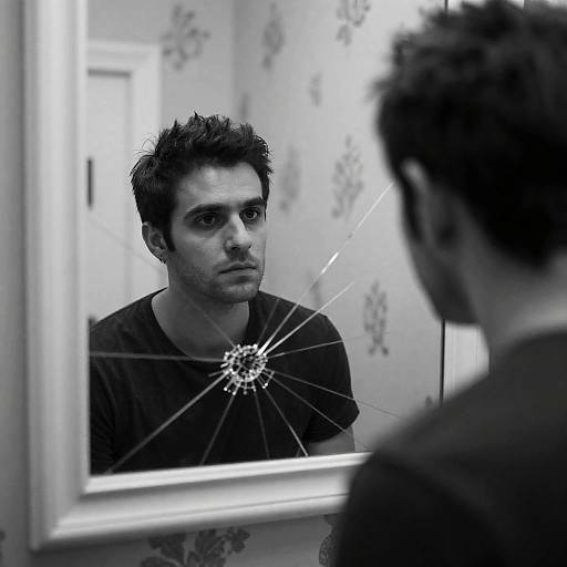 Somber Reflection in Cracked Mirror