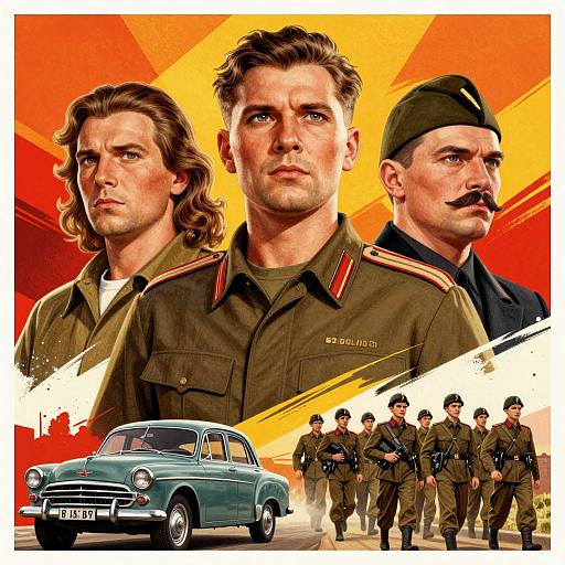 Soviet Propaganda Style Illustration