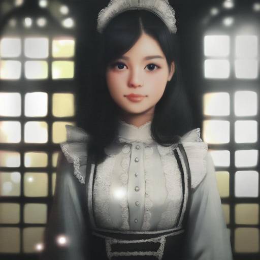 Elegant Maid in a Vintage Mansion