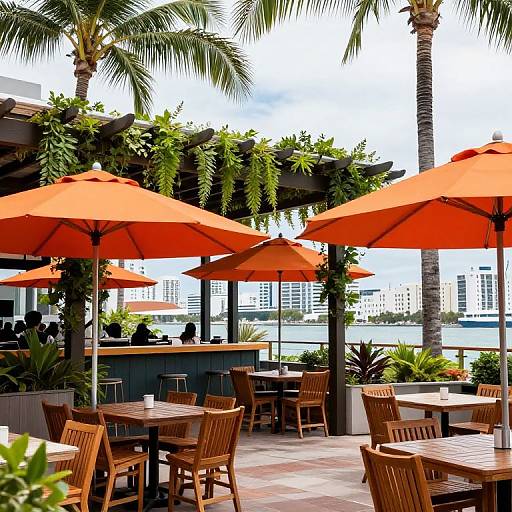 Mediterranean Rooftop Bar Ambiance