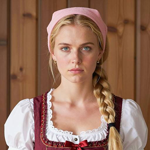 Bavarian Woman in Traditional Dirndl