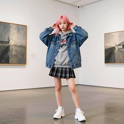 Teen Girl Fashion Portrait in Art Gallery