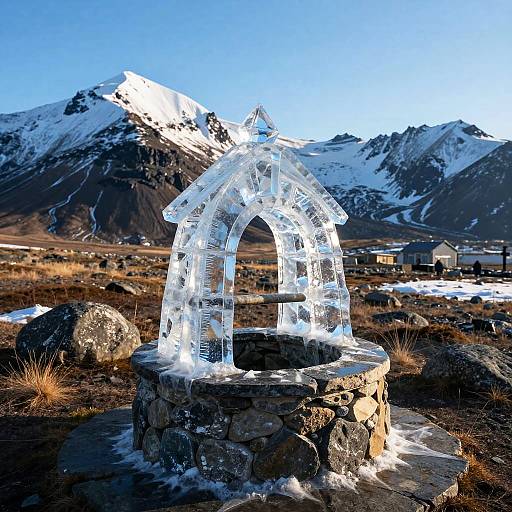Majestic Tundra with Ancient Ice-Carved Well