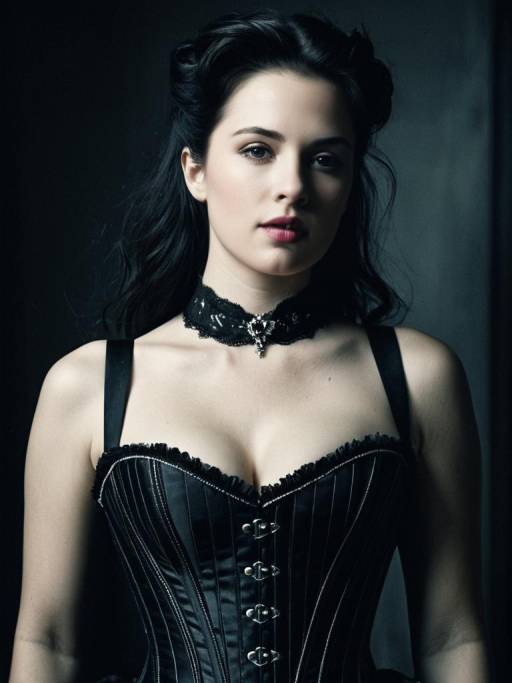 Cinematic Portrait of Woman in Corset