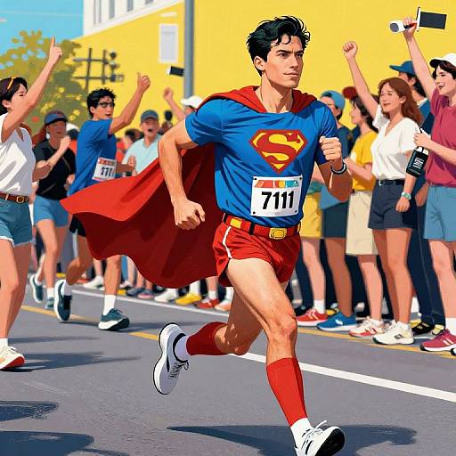 Superhero Marshall Rosenberg Running Marathon