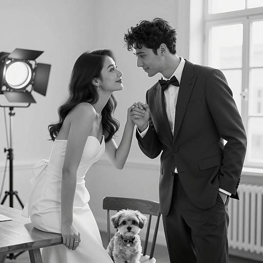 Elegant Black and White Studio Portrait