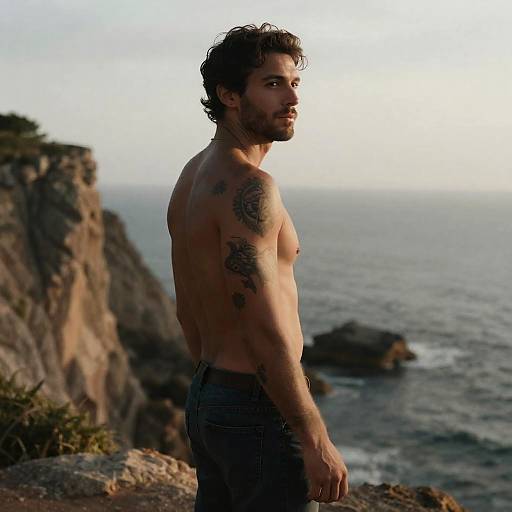 Cinematic Portrait of a Tattooed Man