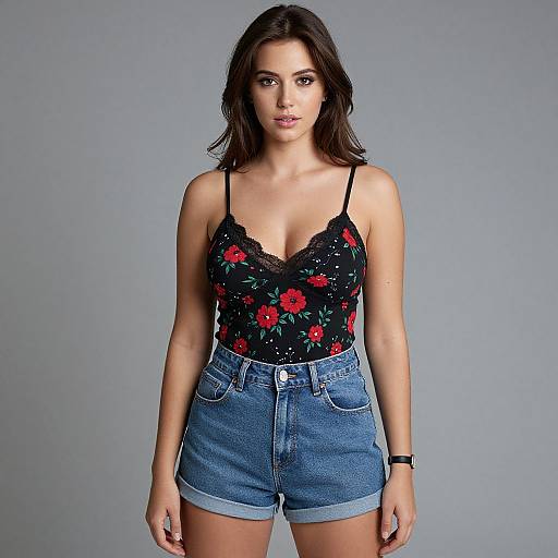 Casual Chic Woman in Floral Camisole
