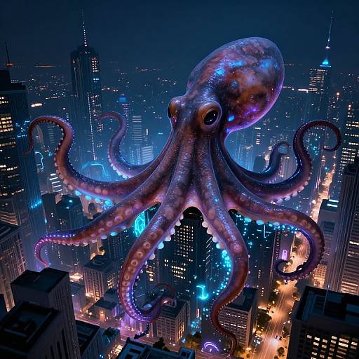 Bioluminescent Octopus Cities Within Siphons
