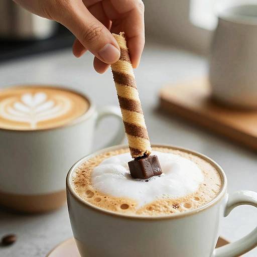 Edible Coffee Stirrer Close-Up