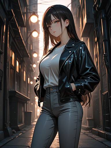 Edgy Fashion Portrait of Confident Woman