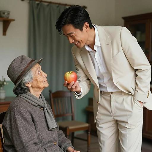 Warm Moment in a Rustic Room