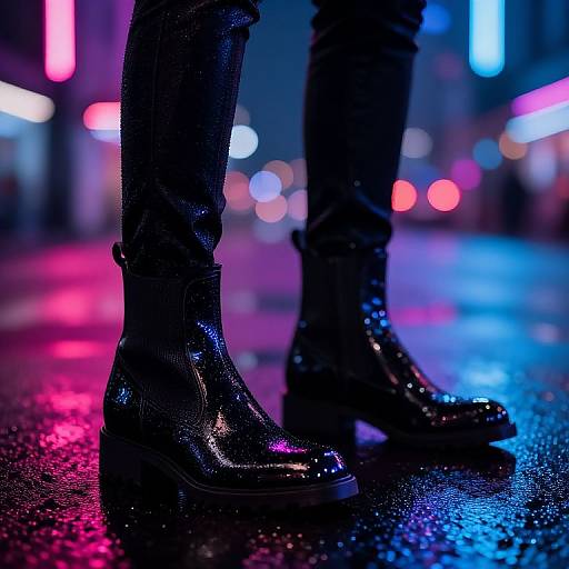 Neon City Wet Look Boots