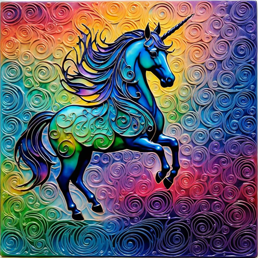 Whimsical Unicorn in Abstract Wonderland