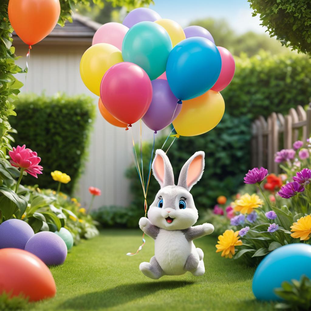 Silly Bunny and Colorful Balloon Adventure