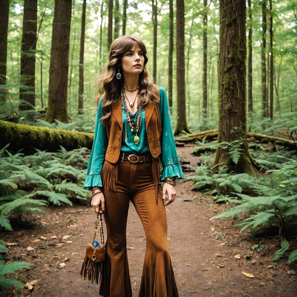 Whimsical 70s Dreamer in Magical Forest