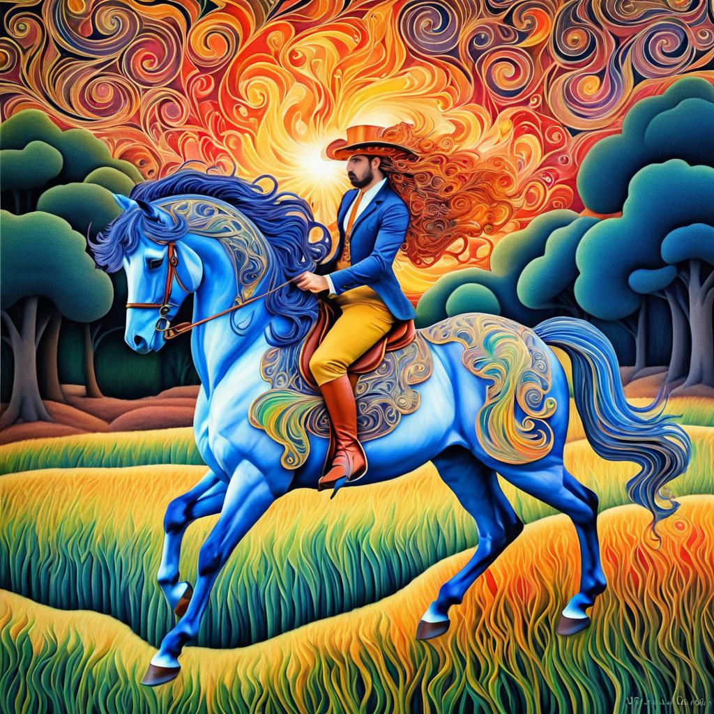 Mythical Centaur in Vibrant Neo-Impressionism