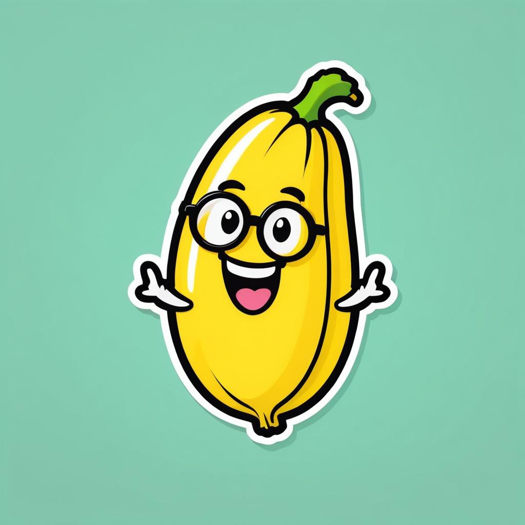 Playful Banana Character Cartoon Logo