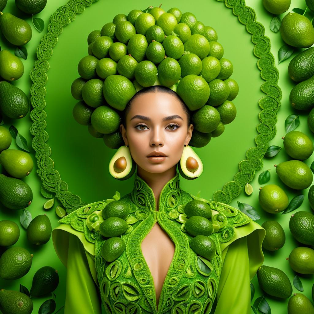 Surreal Portrait of Avocado Fashion