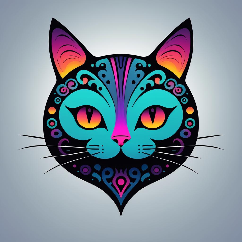 Whimsical Minimalist Cat Face Design