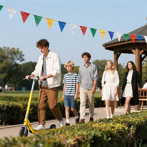 Family Outing in a Sunny Park