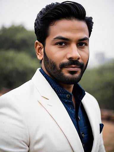 Man in Jodhpuri Dulha Suit Outdoors