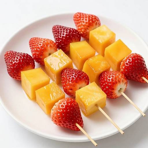 Vibrant Fruit Skewers on Plate