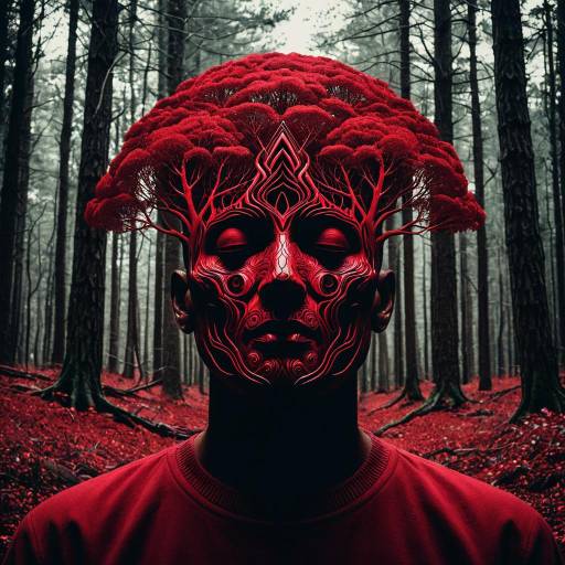 Surreal Serenity in Crimson Forest Surreal Serenity in Crimson Forest